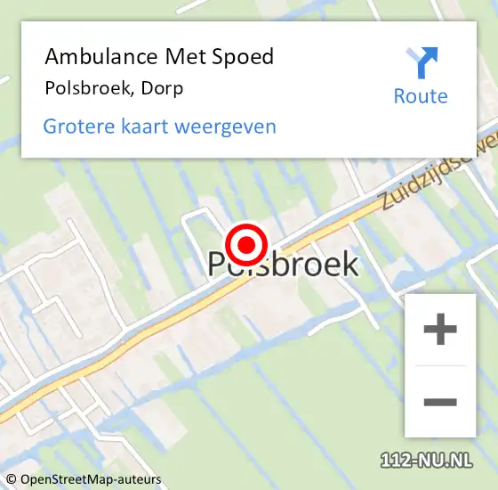 Locatie op kaart van de 112 melding: Ambulance Met Spoed Naar Polsbroek, Dorp op 14 november 2017 10:10