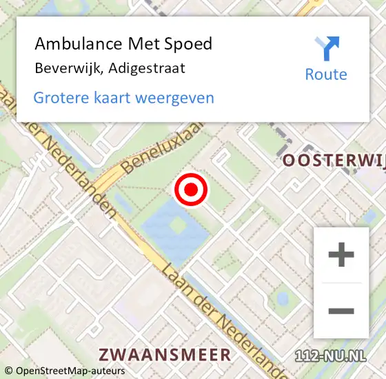 Locatie op kaart van de 112 melding: Ambulance Met Spoed Naar Beverwijk, Adigestraat op 14 november 2017 12:07