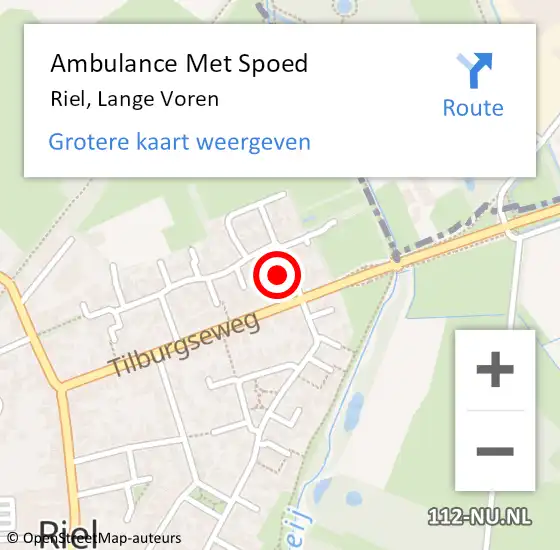 Locatie op kaart van de 112 melding: Ambulance Met Spoed Naar Riel, Lange Voren op 14 november 2017 12:55