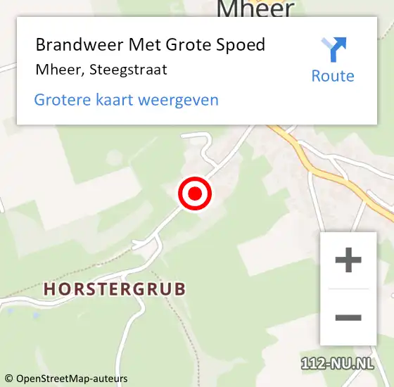 Locatie op kaart van de 112 melding: Brandweer Met Grote Spoed Naar Mheer, Steegstraat op 14 november 2017 14:25