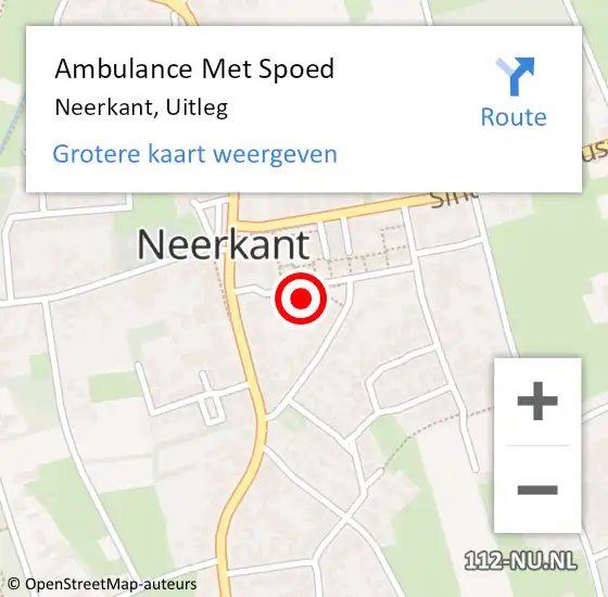 Locatie op kaart van de 112 melding: Ambulance Met Spoed Naar Neerkant, Uitleg op 14 november 2017 15:19