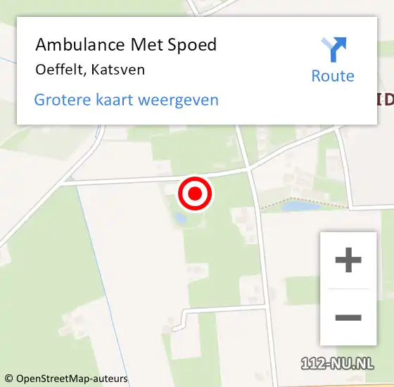 Locatie op kaart van de 112 melding: Ambulance Met Spoed Naar Oeffelt, Katsven op 6 februari 2014 23:43