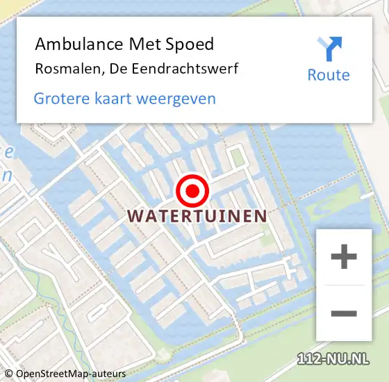 Locatie op kaart van de 112 melding: Ambulance Met Spoed Naar Rosmalen, De Eendrachtswerf op 14 november 2017 16:32