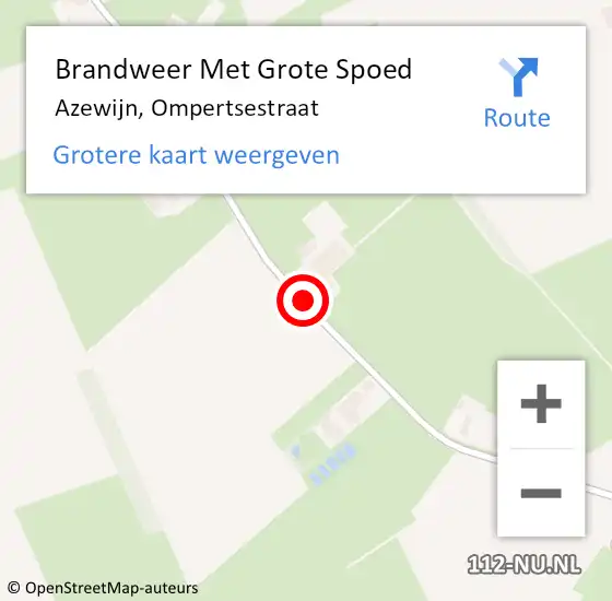 Locatie op kaart van de 112 melding: Brandweer Met Grote Spoed Naar Azewijn, Ompertsestraat op 14 november 2017 16:47