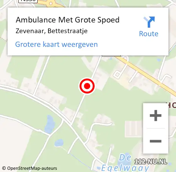 Locatie op kaart van de 112 melding: Ambulance Met Grote Spoed Naar Zevenaar, Bettestraatje op 14 november 2017 17:23