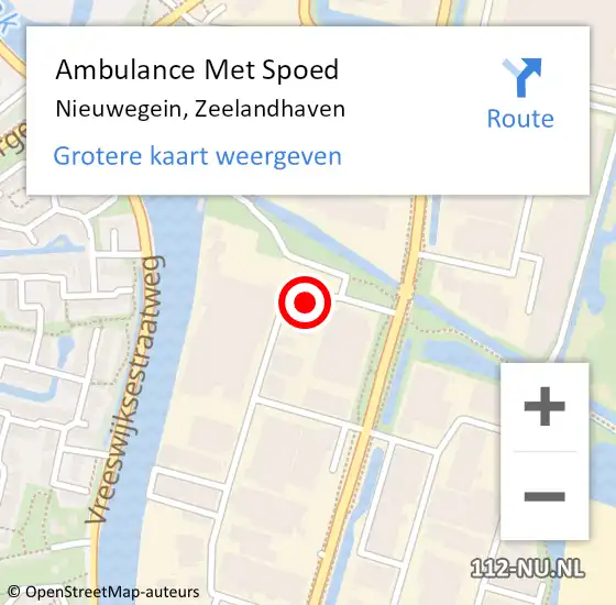 Locatie op kaart van de 112 melding: Ambulance Met Spoed Naar Nieuwegein, Zeelandhaven op 14 november 2017 18:29