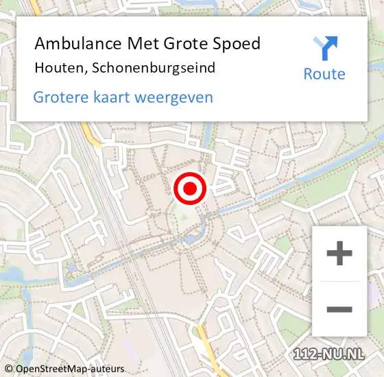 Locatie op kaart van de 112 melding: Ambulance Met Grote Spoed Naar Houten, Schonenburgseind op 14 november 2017 19:44