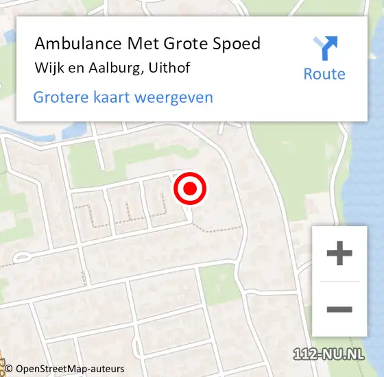 Locatie op kaart van de 112 melding: Ambulance Met Grote Spoed Naar Wijk en Aalburg, Uithof op 14 november 2017 20:09