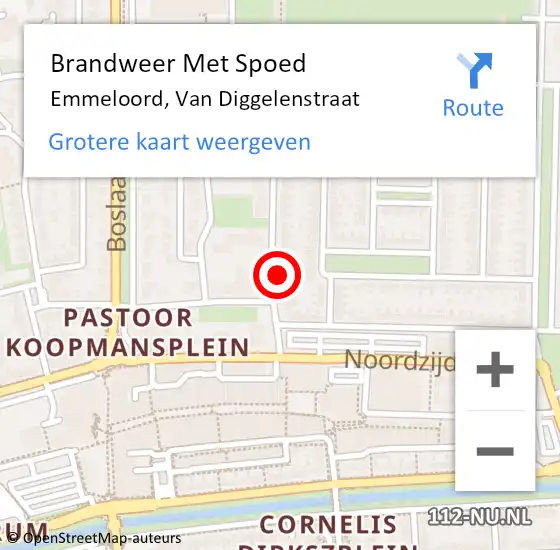Locatie op kaart van de 112 melding: Brandweer Met Spoed Naar Emmeloord, Van Diggelenstraat op 14 november 2017 20:58