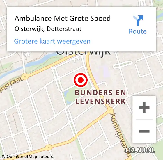 Locatie op kaart van de 112 melding: Ambulance Met Grote Spoed Naar Oisterwijk, Dotterstraat op 7 februari 2014 01:15