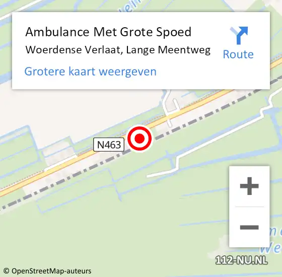 Locatie op kaart van de 112 melding: Ambulance Met Grote Spoed Naar Woerdense Verlaat, Lange Meentweg op 14 november 2017 22:40