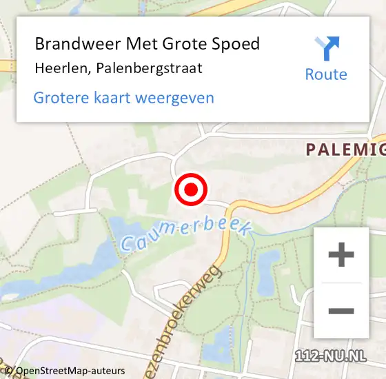 Locatie op kaart van de 112 melding: Brandweer Met Grote Spoed Naar Heerlen, Palenbergstraat op 14 november 2017 23:23