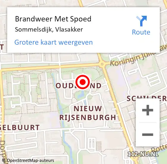 Locatie op kaart van de 112 melding: Brandweer Met Spoed Naar Sommelsdijk, Vlasakker op 15 november 2017 00:54