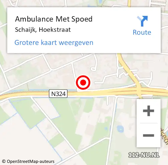 Locatie op kaart van de 112 melding: Ambulance Met Spoed Naar Schaijk, Hoekstraat op 15 november 2017 02:04