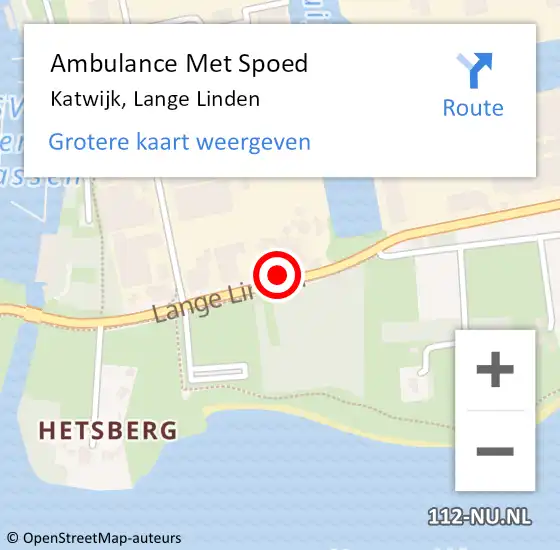 Locatie op kaart van de 112 melding: Ambulance Met Spoed Naar Katwijk, Lange Linden op 7 februari 2014 01:45