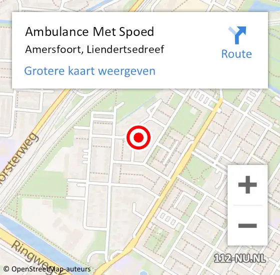 Locatie op kaart van de 112 melding: Ambulance Met Spoed Naar Amersfoort, Liendertsedreef op 15 november 2017 06:52