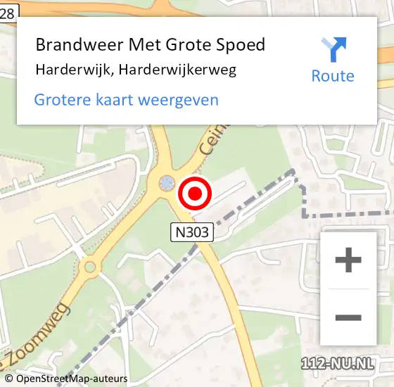 Locatie op kaart van de 112 melding: Brandweer Met Grote Spoed Naar Harderwijk, Harderwijkerweg op 15 november 2017 08:20