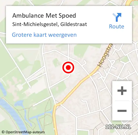 Locatie op kaart van de 112 melding: Ambulance Met Spoed Naar Sint-Michielsgestel, Gildestraat op 15 november 2017 09:42