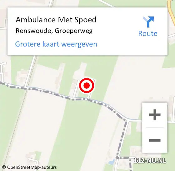 Locatie op kaart van de 112 melding: Ambulance Met Spoed Naar Renswoude, Groeperweg op 15 november 2017 10:03