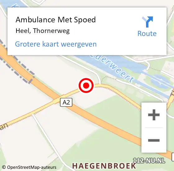 Locatie op kaart van de 112 melding: Ambulance Met Spoed Naar Heel, Thornerweg op 15 november 2017 10:24