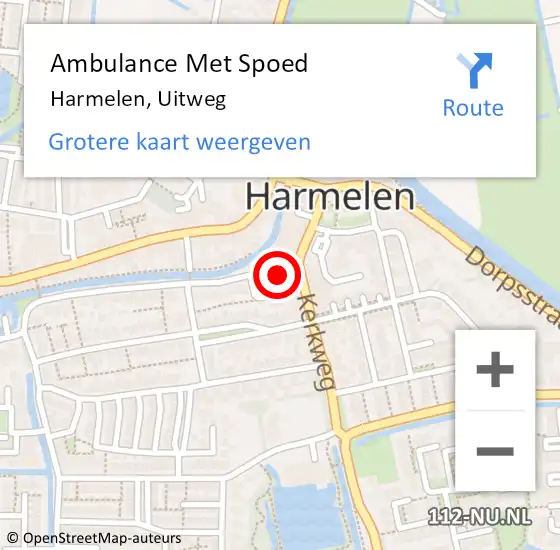 Locatie op kaart van de 112 melding: Ambulance Met Spoed Naar Harmelen, Uitweg op 15 november 2017 11:27