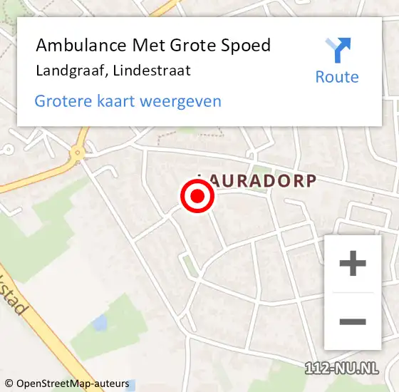 Locatie op kaart van de 112 melding: Ambulance Met Grote Spoed Naar Landgraaf, Lindestraat op 7 februari 2014 03:50