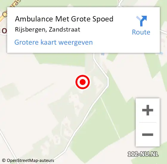 Locatie op kaart van de 112 melding: Ambulance Met Grote Spoed Naar Rijsbergen, Zandstraat op 15 november 2017 14:05