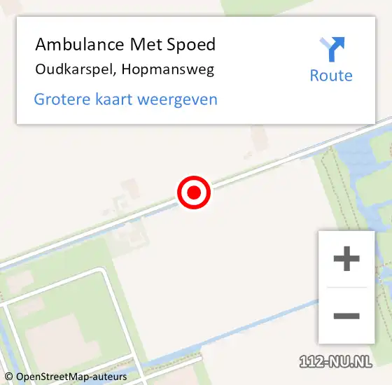 Locatie op kaart van de 112 melding: Ambulance Met Spoed Naar Oudkarspel, Hopmansweg op 15 november 2017 15:34