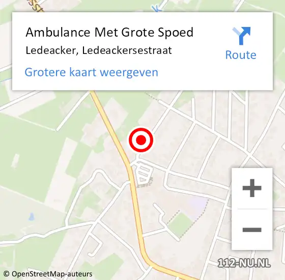 Locatie op kaart van de 112 melding: Ambulance Met Grote Spoed Naar Ledeacker, Ledeackersestraat op 15 november 2017 16:01