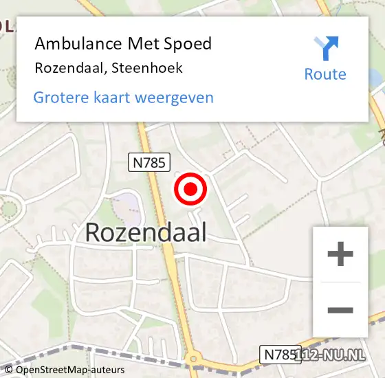 Locatie op kaart van de 112 melding: Ambulance Met Spoed Naar Rozendaal, Steenhoek op 15 november 2017 16:04