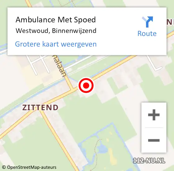 Locatie op kaart van de 112 melding: Ambulance Met Spoed Naar Westwoud, Binnenwijzend op 15 november 2017 16:14