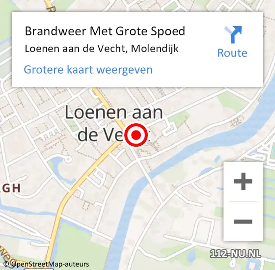 Locatie op kaart van de 112 melding: Brandweer Met Grote Spoed Naar Loenen aan de Vecht, Molendijk op 15 november 2017 17:32