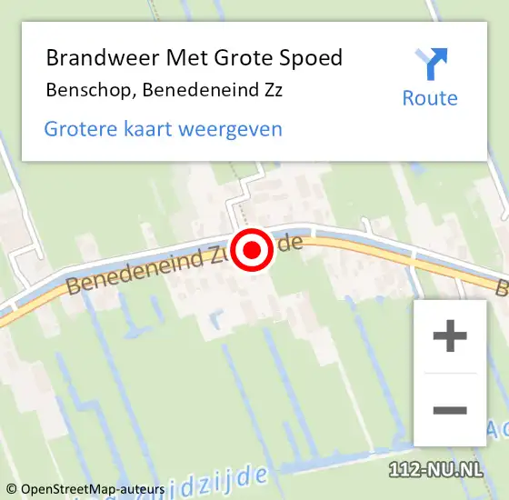 Locatie op kaart van de 112 melding: Brandweer Met Grote Spoed Naar Benschop, Benedeneind Zz op 15 november 2017 17:51