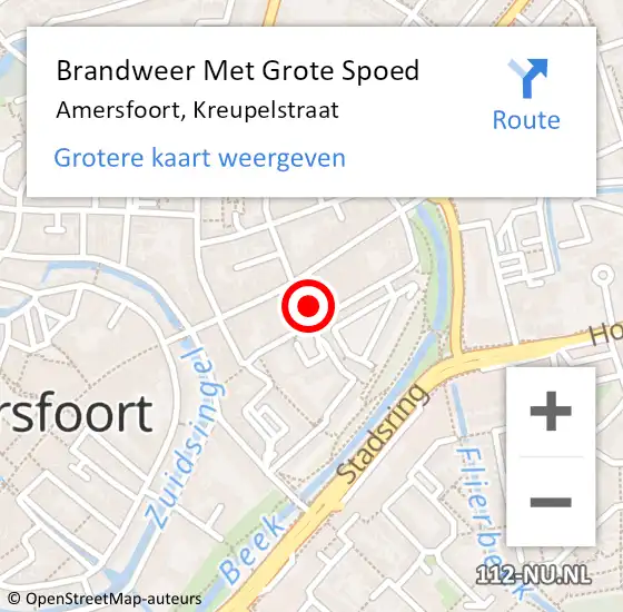 Locatie op kaart van de 112 melding: Brandweer Met Grote Spoed Naar Amersfoort, Kreupelstraat op 15 november 2017 18:26