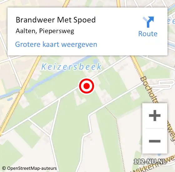 Locatie op kaart van de 112 melding: Brandweer Met Spoed Naar Aalten, Piepersweg op 15 november 2017 18:46