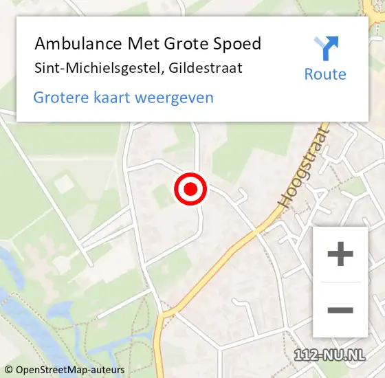 Locatie op kaart van de 112 melding: Ambulance Met Grote Spoed Naar Sint-Michielsgestel, Gildestraat op 15 november 2017 20:26