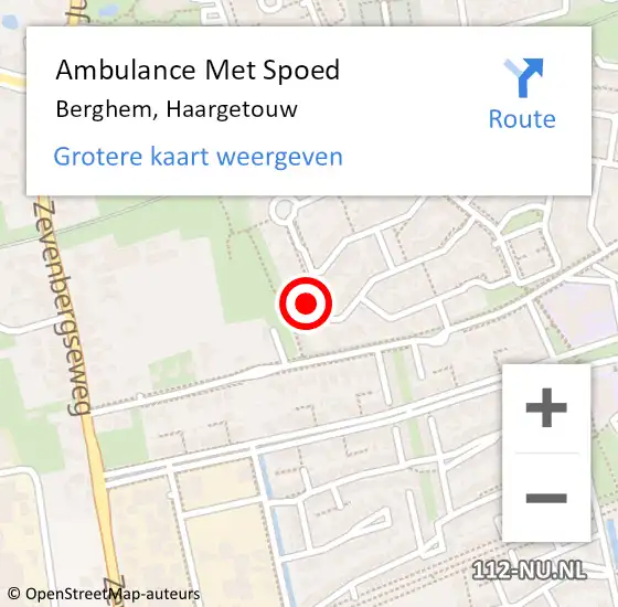 Locatie op kaart van de 112 melding: Ambulance Met Spoed Naar Berghem, Haargetouw op 15 november 2017 20:36