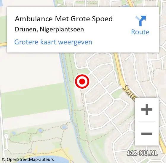 Locatie op kaart van de 112 melding: Ambulance Met Grote Spoed Naar Drunen, Nigerplantsoen op 15 november 2017 20:39