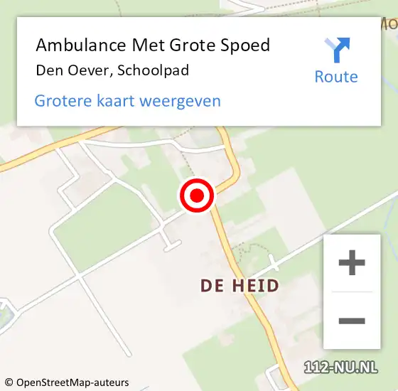 Locatie op kaart van de 112 melding: Ambulance Met Grote Spoed Naar Den Oever, Schoolpad op 15 november 2017 22:14