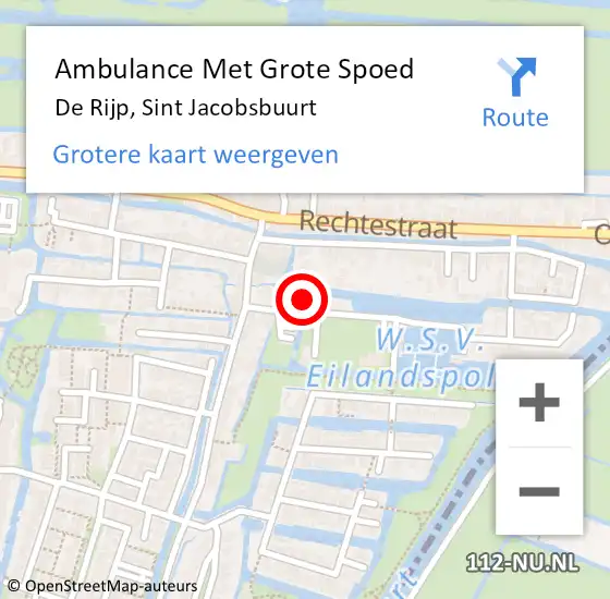 Locatie op kaart van de 112 melding: Ambulance Met Grote Spoed Naar De Rijp, Sint Jacobsbuurt op 16 november 2017 02:27