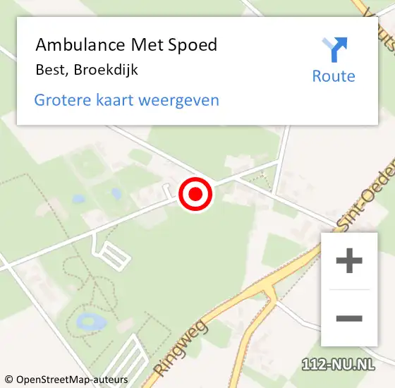 Locatie op kaart van de 112 melding: Ambulance Met Spoed Naar Best, Broekdijk op 16 november 2017 04:16