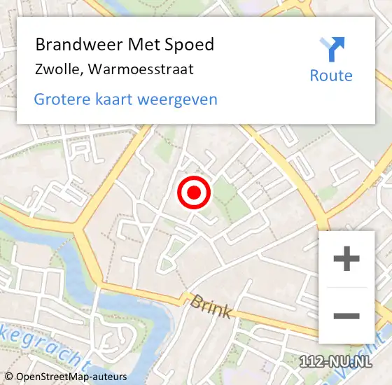 Locatie op kaart van de 112 melding: Brandweer Met Spoed Naar Zwolle, Warmoesstraat op 16 november 2017 06:09