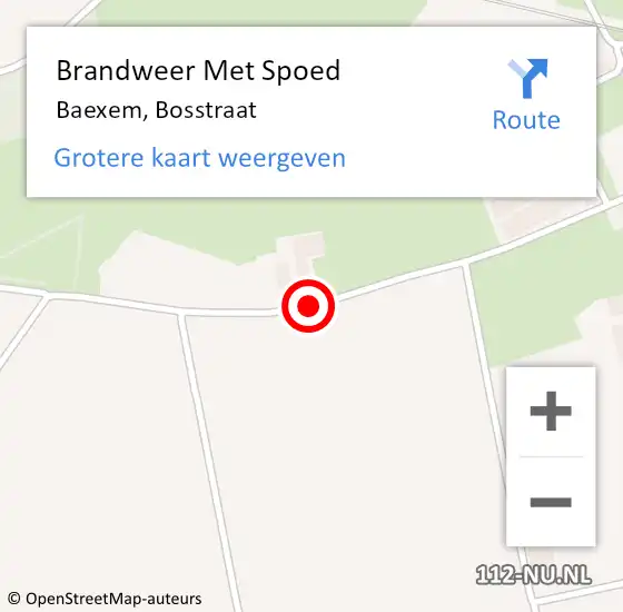 Locatie op kaart van de 112 melding: Brandweer Met Spoed Naar Baexem, Bosstraat op 16 november 2017 08:34