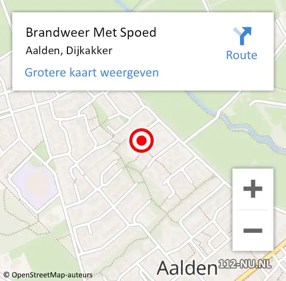 Locatie op kaart van de 112 melding: Brandweer Met Spoed Naar Aalden, Dijkakker op 16 november 2017 08:37