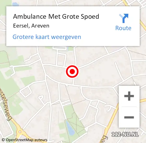 Locatie op kaart van de 112 melding: Ambulance Met Grote Spoed Naar Eersel, Areven op 16 november 2017 10:01