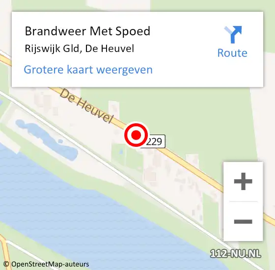 Locatie op kaart van de 112 melding: Brandweer Met Spoed Naar Rijswijk Gld, De Heuvel op 16 november 2017 10:14