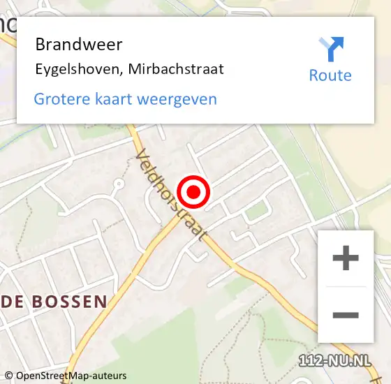 Locatie op kaart van de 112 melding: Brandweer Eygelshoven, Mirbachstraat op 7 februari 2014 07:55