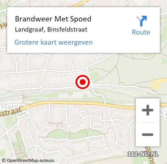 Locatie op kaart van de 112 melding: Brandweer Met Spoed Naar Landgraaf, Binsfeldstraat op 16 november 2017 10:58