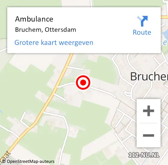 Locatie op kaart van de 112 melding: Ambulance Bruchem, Ottersdam op 16 november 2017 11:02