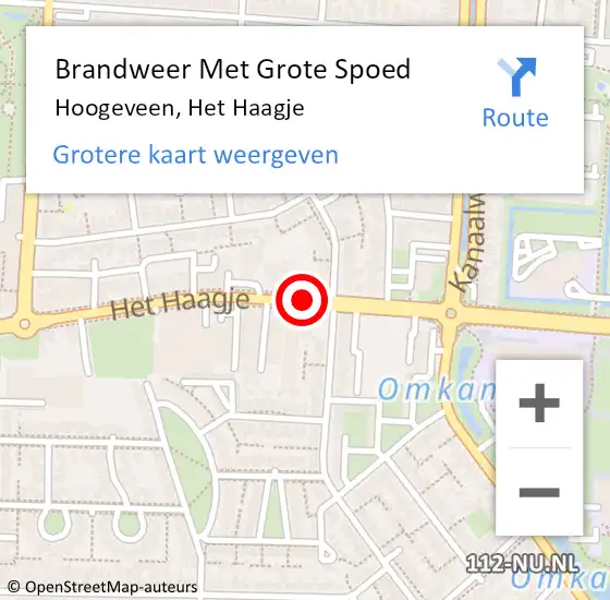 Locatie op kaart van de 112 melding: Brandweer Met Grote Spoed Naar Hoogeveen, Het Haagje op 16 november 2017 13:38